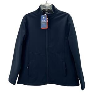 Storm Creek Trailblazer Softshell Jacket L Women Navy Blue Full Zip Lined NWT